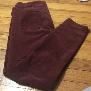 Dark cherry corduroy lucky brand pants size 10